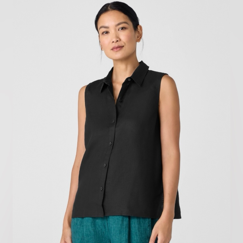 Organic Handkerchief Linen Sleeveless Shirt